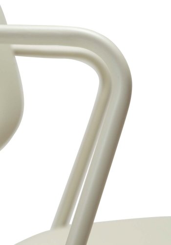 DAN-FORM Zed spisebordsstol, m. armln - knoglehvid kunstlder og knoglehvid stl