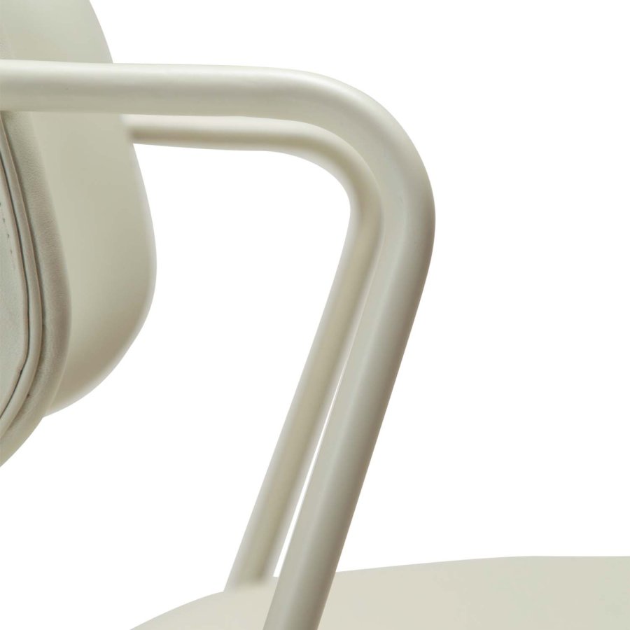 DAN-FORM Zed spisebordsstol, m. armln - knoglehvid kunstlder og knoglehvid stl