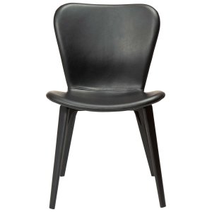 DAN-FORM Paragon spisebordsstol - vintage sort kunstlder og sort asketr