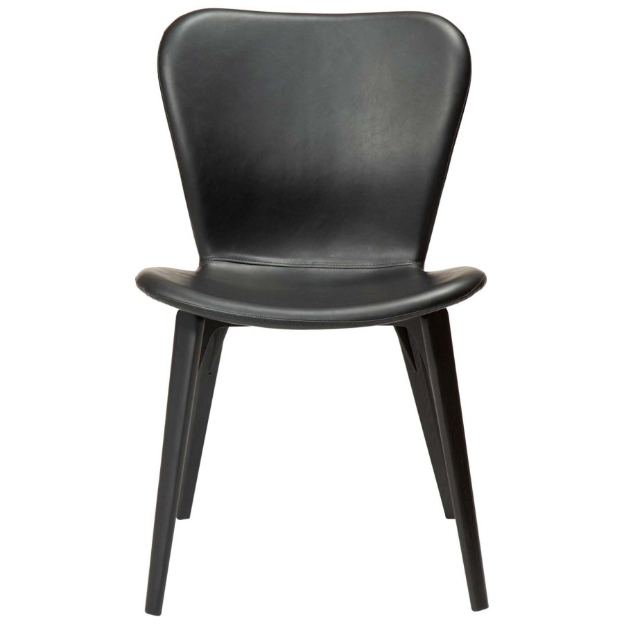 DAN-FORM Paragon Esszimmerstuhl – Vintage-Kunstleder in Schwarz und Eschenholz in Schwarz