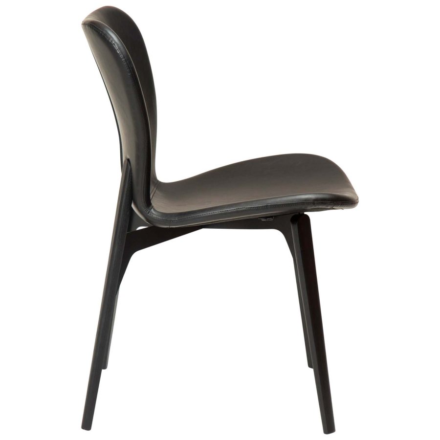 DAN-FORM Paragon Esszimmerstuhl – Vintage-Kunstleder in Schwarz und Eschenholz in Schwarz