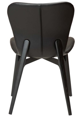 DAN-FORM Paragon Esszimmerstuhl – Vintage-Kunstleder in Schwarz und Eschenholz in Schwarz