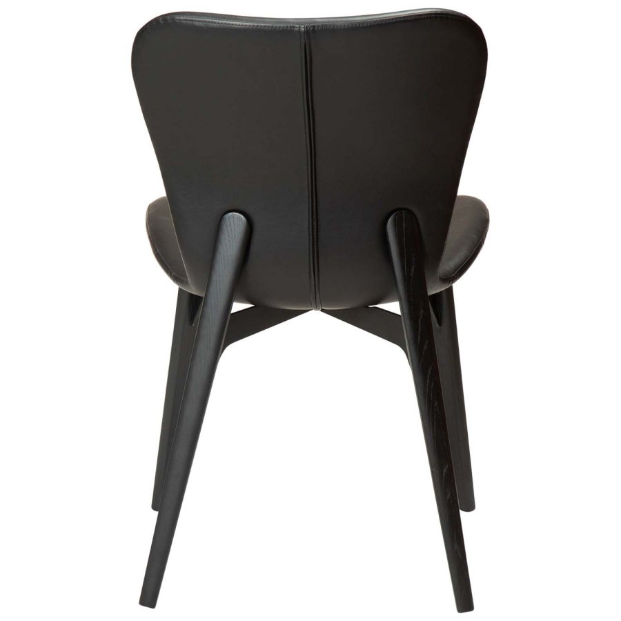 DAN-FORM Paragon Esszimmerstuhl – Vintage-Kunstleder in Schwarz und Eschenholz in Schwarz