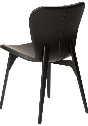 DAN-FORM Paragon Esszimmerstuhl – Vintage-Kunstleder in Schwarz und Eschenholz in Schwarz