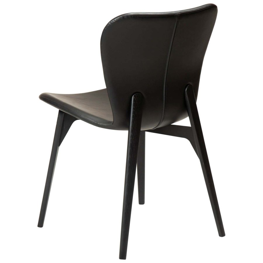 DAN-FORM Paragon Esszimmerstuhl – Vintage-Kunstleder in Schwarz und Eschenholz in Schwarz