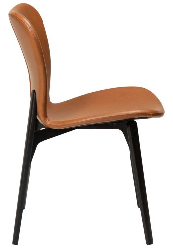 DAN-FORM Paragon spisebordstol - vintage lysebrunt kunstskinn og svart ask