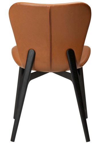 DAN-FORM Paragon spisebordstol - vintage lysebrunt kunstskinn og svart ask