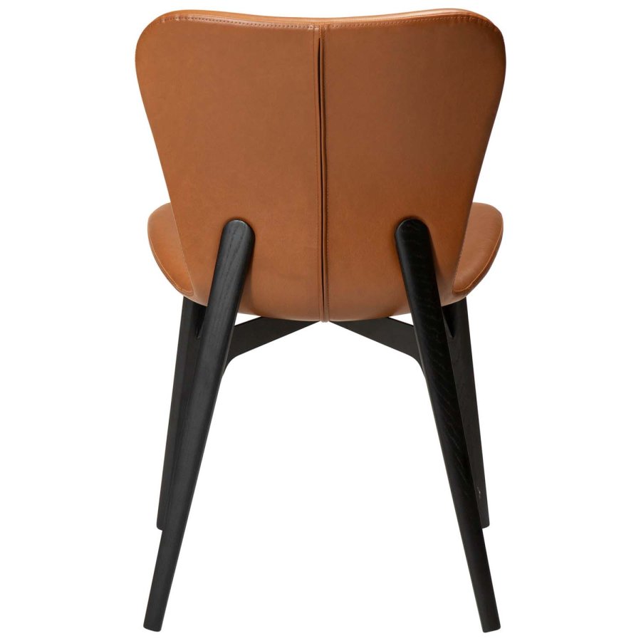 DAN-FORM Paragon spisebordstol - vintage lysebrunt kunstskinn og svart ask