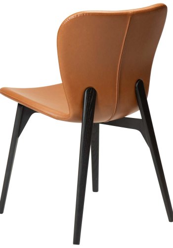 DAN-FORM Paragon spisebordstol - vintage lysebrunt kunstskinn og svart ask