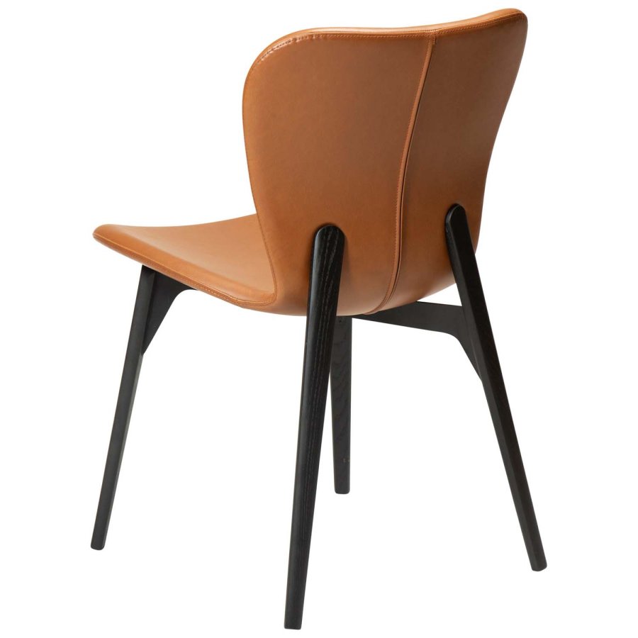 DAN-FORM Paragon spisebordstol - vintage lysebrunt kunstskinn og svart ask