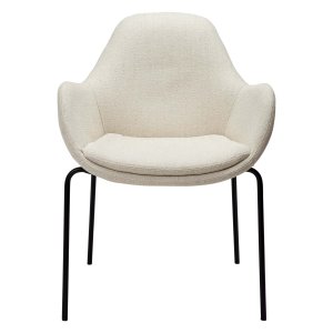 DAN-FORM Zimmer ftölj - beige bouclétyg och svart stl