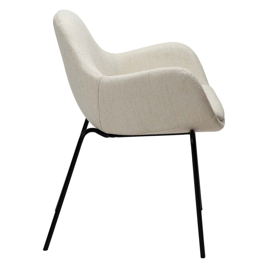 DAN-FORM Zimmer Sessel - beige Bouclé-Stoff und schwarzer Stahl