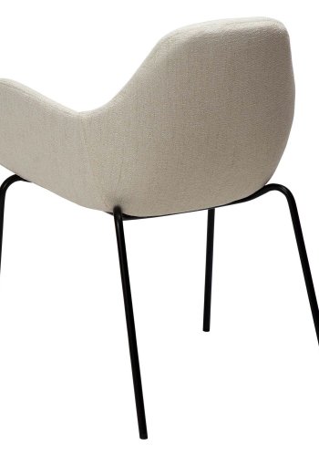 DAN-FORM Zimmer Sessel - beige Bouclé-Stoff und schwarzer Stahl