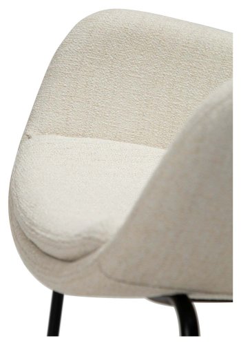 DAN-FORM Zimmer Sessel - beige Bouclé-Stoff und schwarzer Stahl