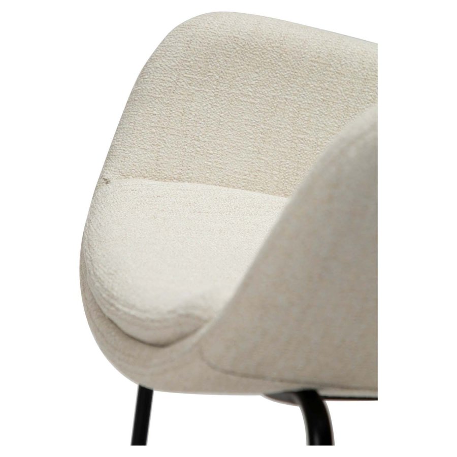 DAN-FORM Zimmer Sessel - beige Bouclé-Stoff und schwarzer Stahl