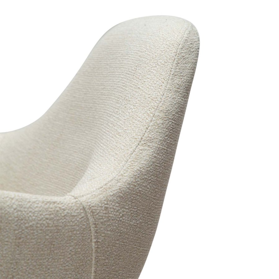 DAN-FORM Zimmer Sessel - beige Bouclé-Stoff und schwarzer Stahl