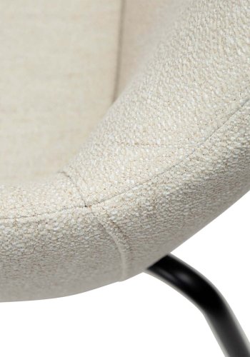 DAN-FORM Zimmer Sessel - beige Bouclé-Stoff und schwarzer Stahl