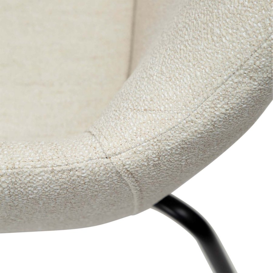 DAN-FORM Zimmer Sessel - beige Bouclé-Stoff und schwarzer Stahl