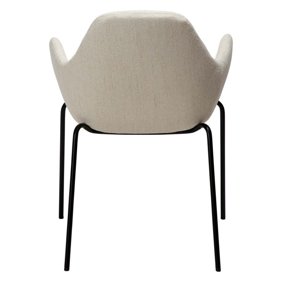 DAN-FORM Zimmer Sessel - beige Bouclé-Stoff und schwarzer Stahl