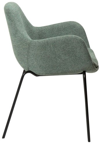 DAN-FORM Zimmer Sessel - grüner Bouclé-Stoff und schwarzer Stahl