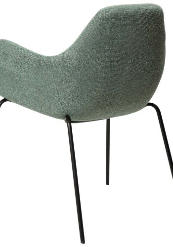 DAN-FORM Zimmer Sessel - grüner Bouclé-Stoff und schwarzer Stahl