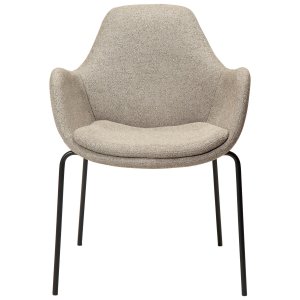 DAN-FORM Zimmer ftölj - brunt bouclétyg och svart stl