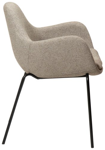 DAN-FORM Zimmer lenestol - brunt boucléstoff og sort stl