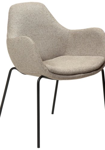 DAN-FORM Zimmer lenestol - brunt boucléstoff og sort stl