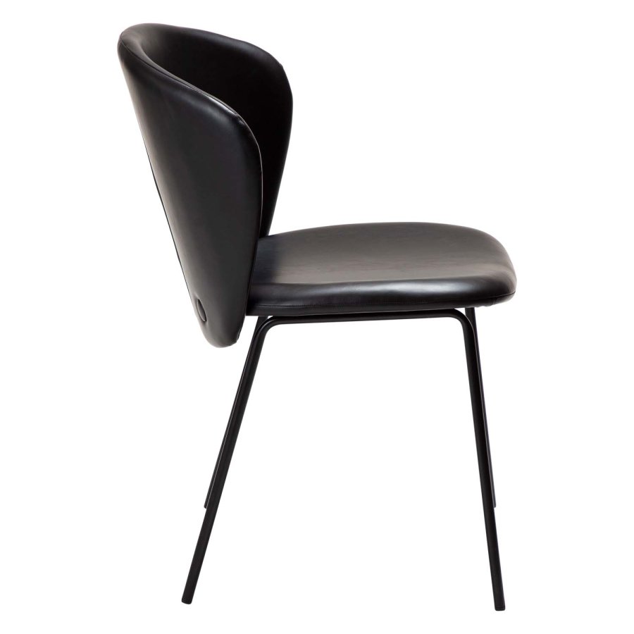 DAN-FORM Stay matbordsstol - vintage svart konstläder och svart stl