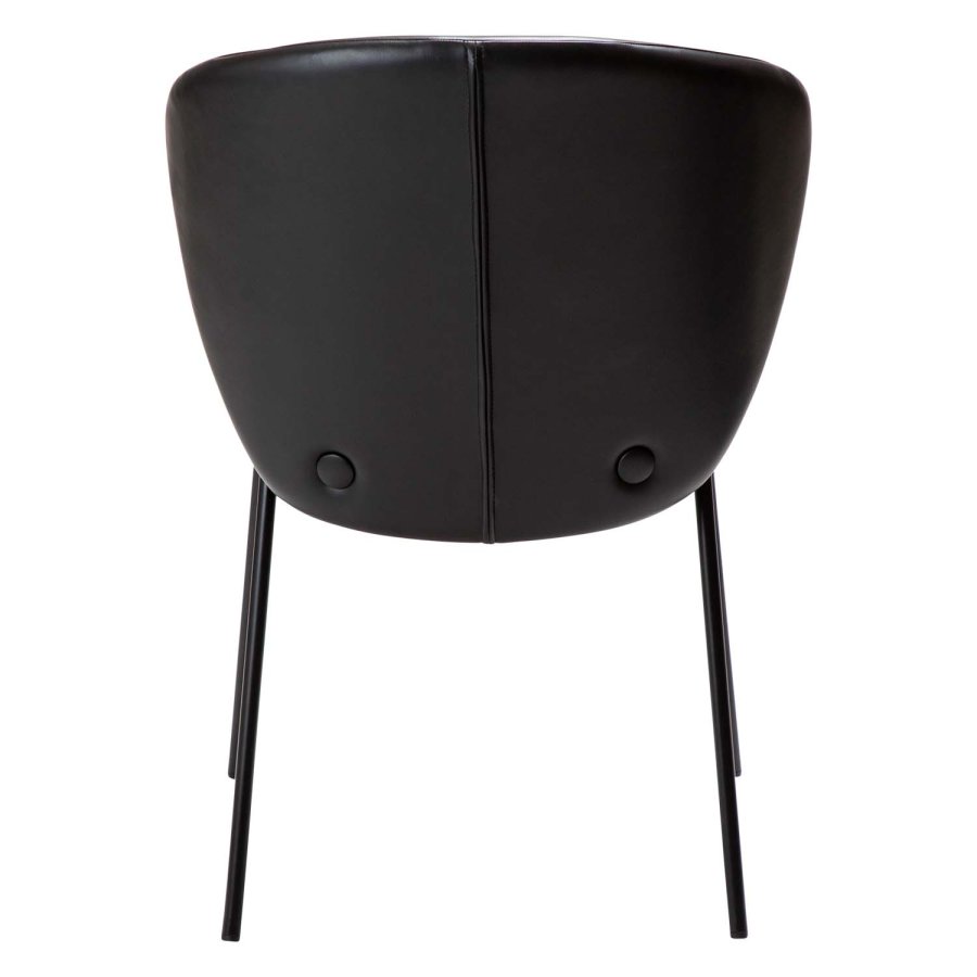 DAN-FORM Stay matbordsstol - vintage svart konstläder och svart stl