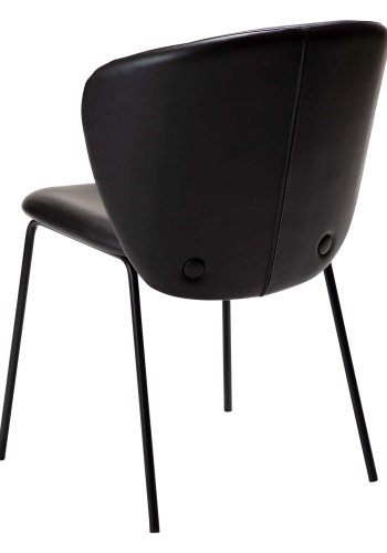 DAN-FORM Stay matbordsstol - vintage svart konstläder och svart stl