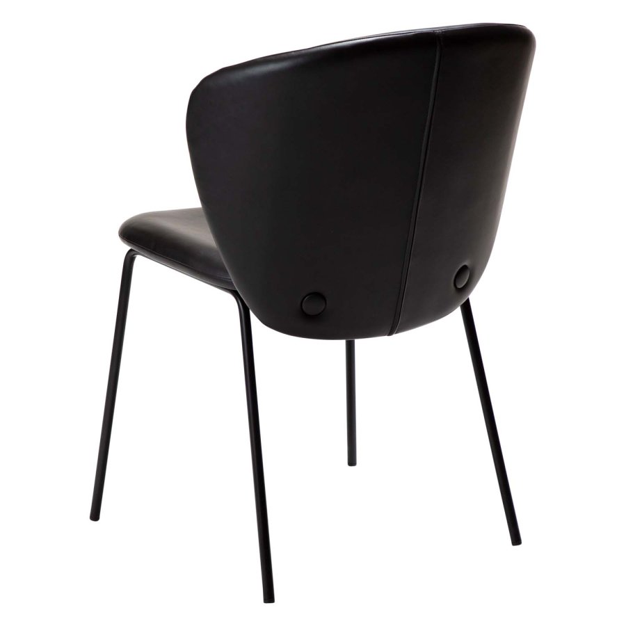 DAN-FORM Stay matbordsstol - vintage svart konstläder och svart stl