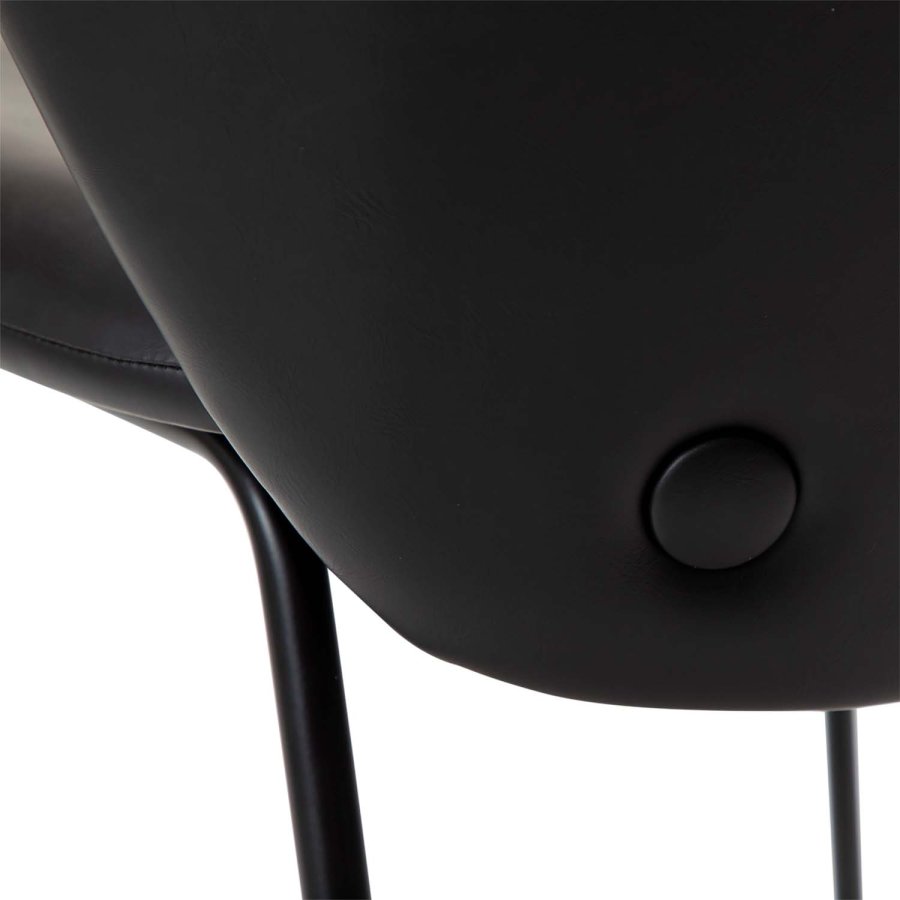 DAN-FORM Stay matbordsstol - vintage svart konstläder och svart stl