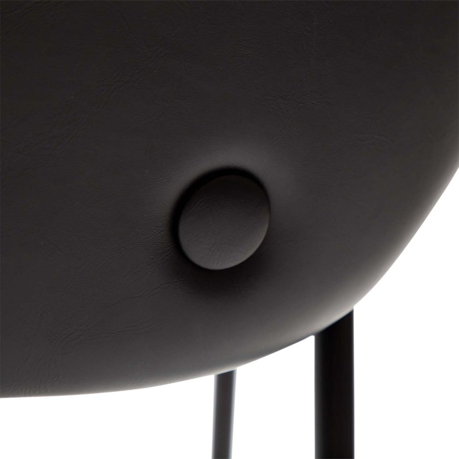 DAN-FORM Stay matbordsstol - vintage svart konstläder och svart stl