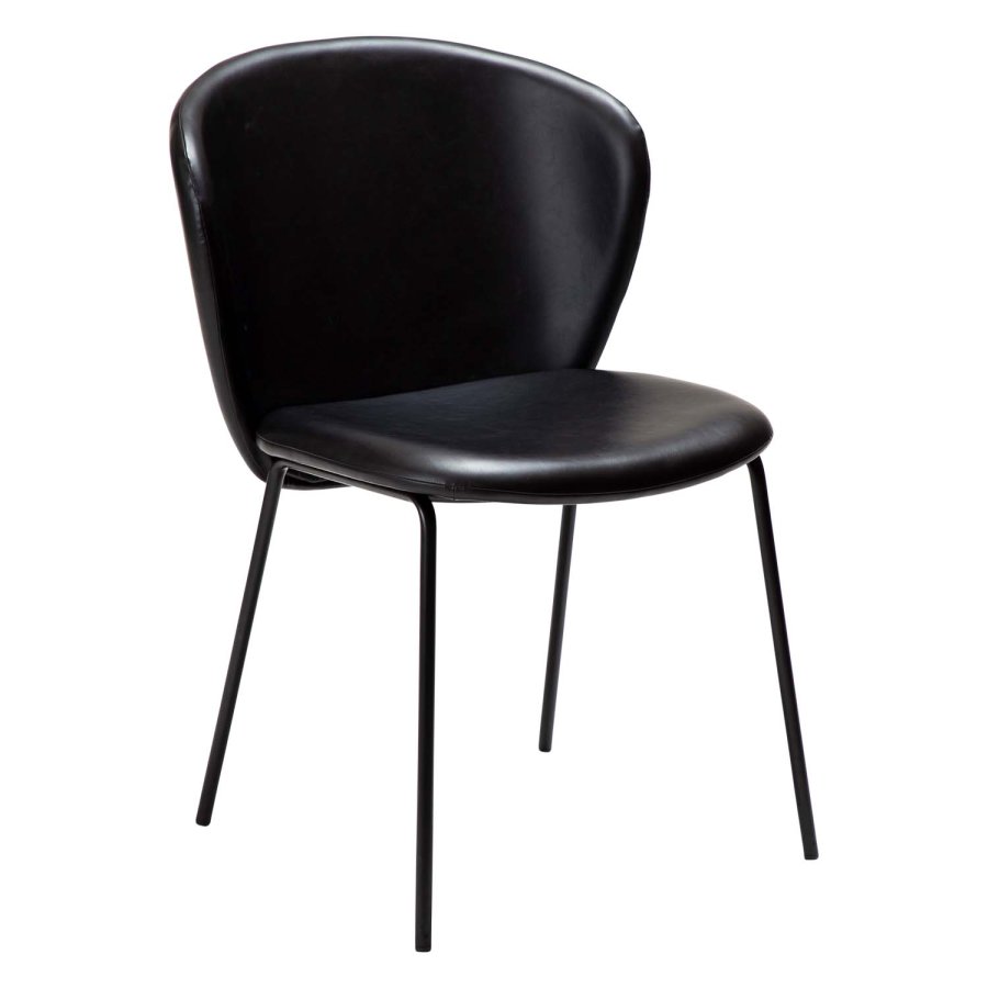 DAN-FORM Stay matbordsstol - vintage svart konstläder och svart stl