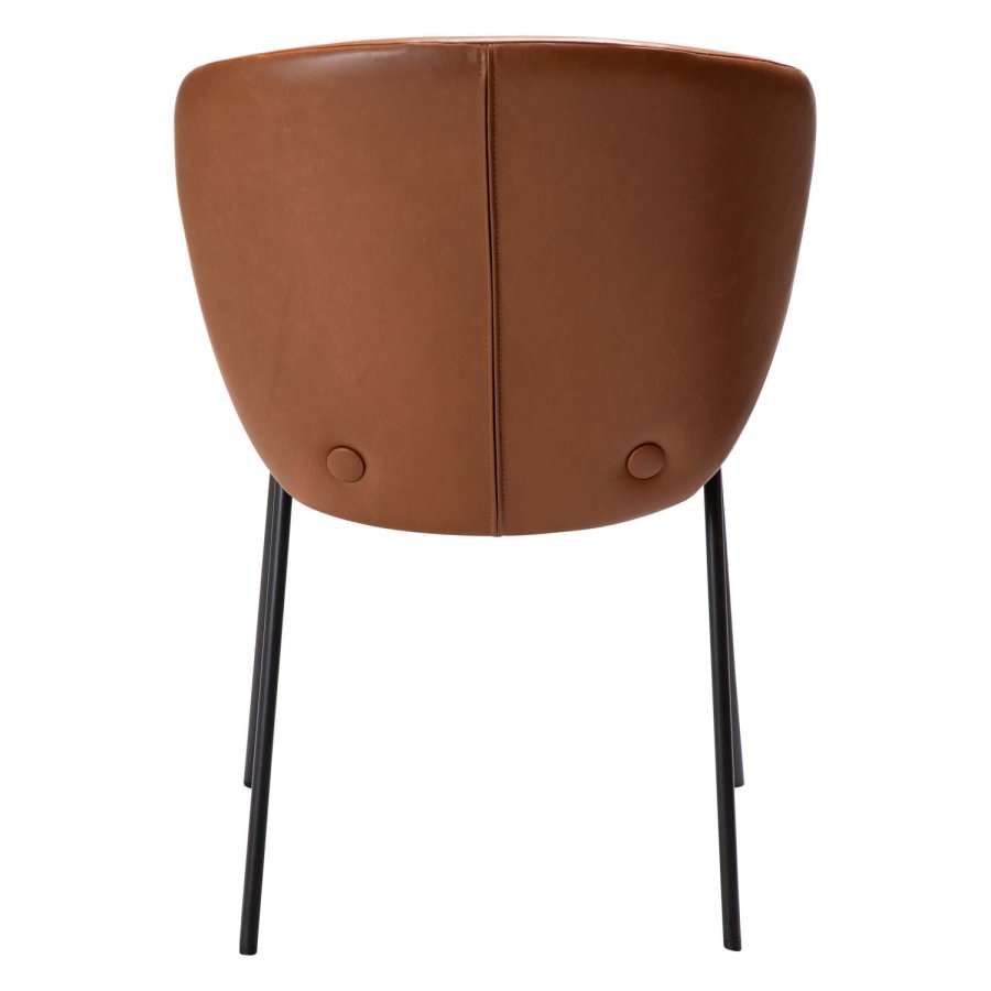 DAN-FORM Stay matbordsstol - vintage ljusbrunt konstläder och svart stl