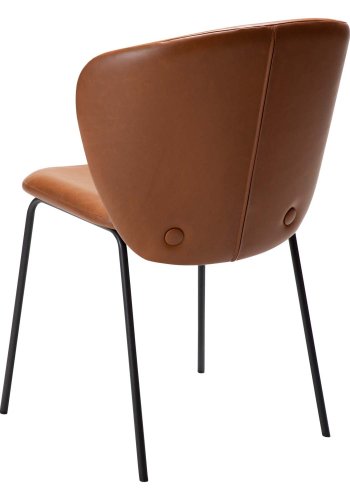 DAN-FORM Stay matbordsstol - vintage ljusbrunt konstläder och svart stl
