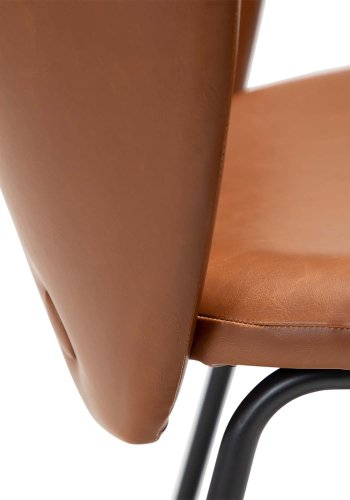 DAN-FORM Stay matbordsstol - vintage ljusbrunt konstläder och svart stl