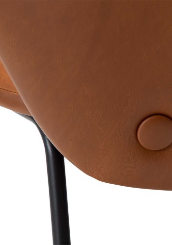 DAN-FORM Stay matbordsstol - vintage ljusbrunt konstläder och svart stl