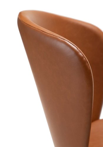 DAN-FORM Stay matbordsstol - vintage ljusbrunt konstläder och svart stl