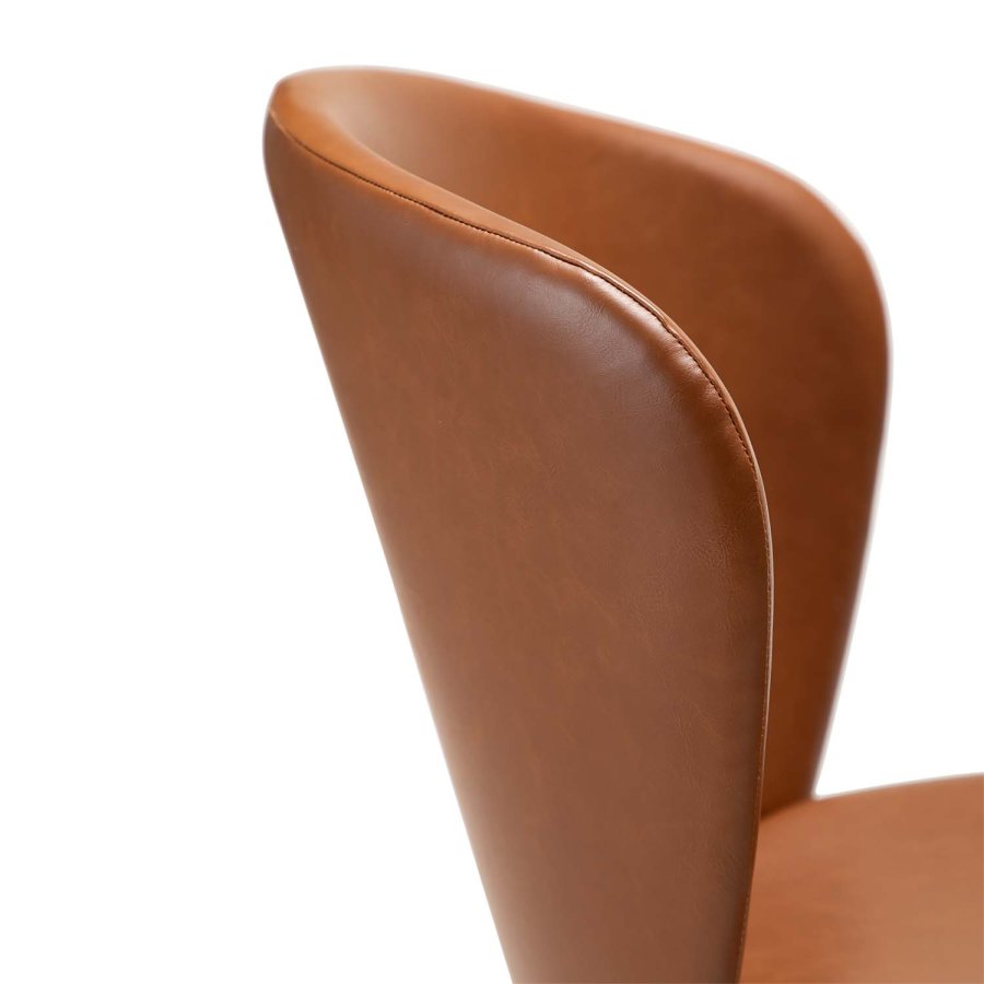 DAN-FORM Stay matbordsstol - vintage ljusbrunt konstläder och svart stl