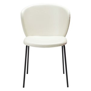 DAN-FORM Stay spisebordsstol - knoglehvid kunstlder og sort stl