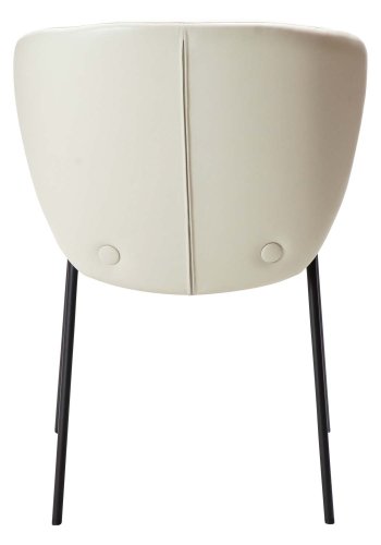 DAN-FORM Stay Esszimmerstuhl – knochenweißes Kunstleder und schwarzer Stahl