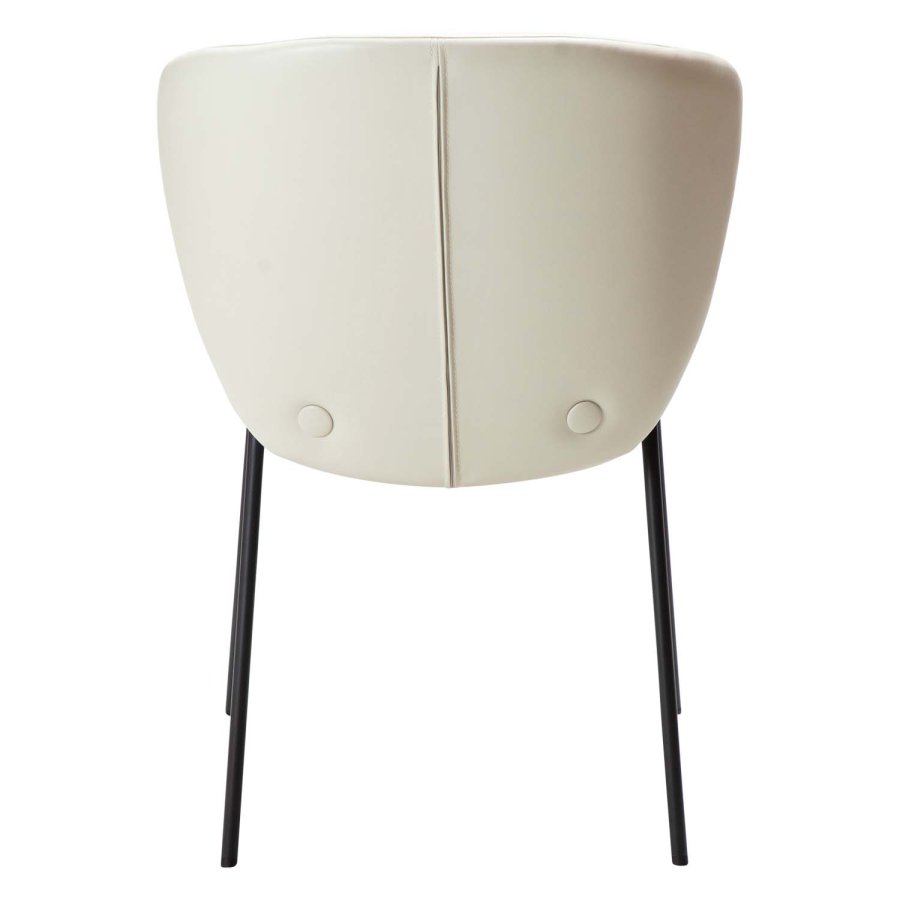 DAN-FORM Stay Esszimmerstuhl – knochenweißes Kunstleder und schwarzer Stahl
