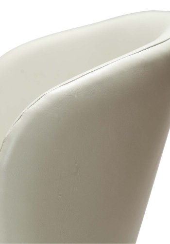 DAN-FORM Stay Esszimmerstuhl – knochenweißes Kunstleder und schwarzer Stahl