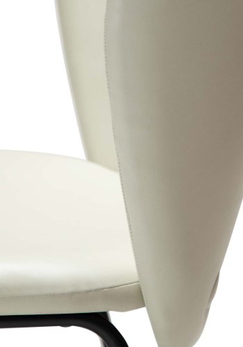 DAN-FORM Stay Esszimmerstuhl – knochenweißes Kunstleder und schwarzer Stahl