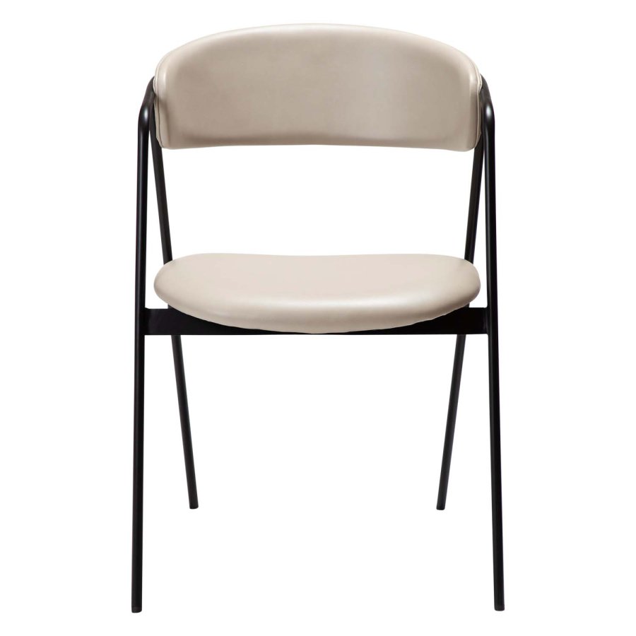DAN-FORM Swell Esszimmerstuhl - Kaschmir-Kunstleder und schwarzer Stahl