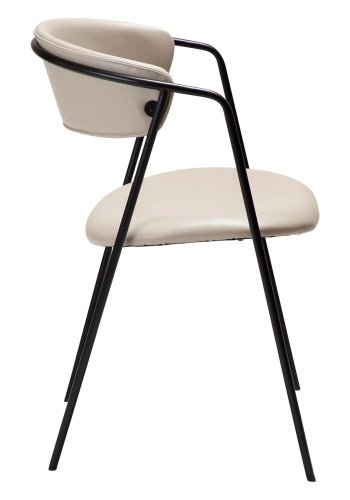 DAN-FORM Swell Esszimmerstuhl - Kaschmir-Kunstleder und schwarzer Stahl