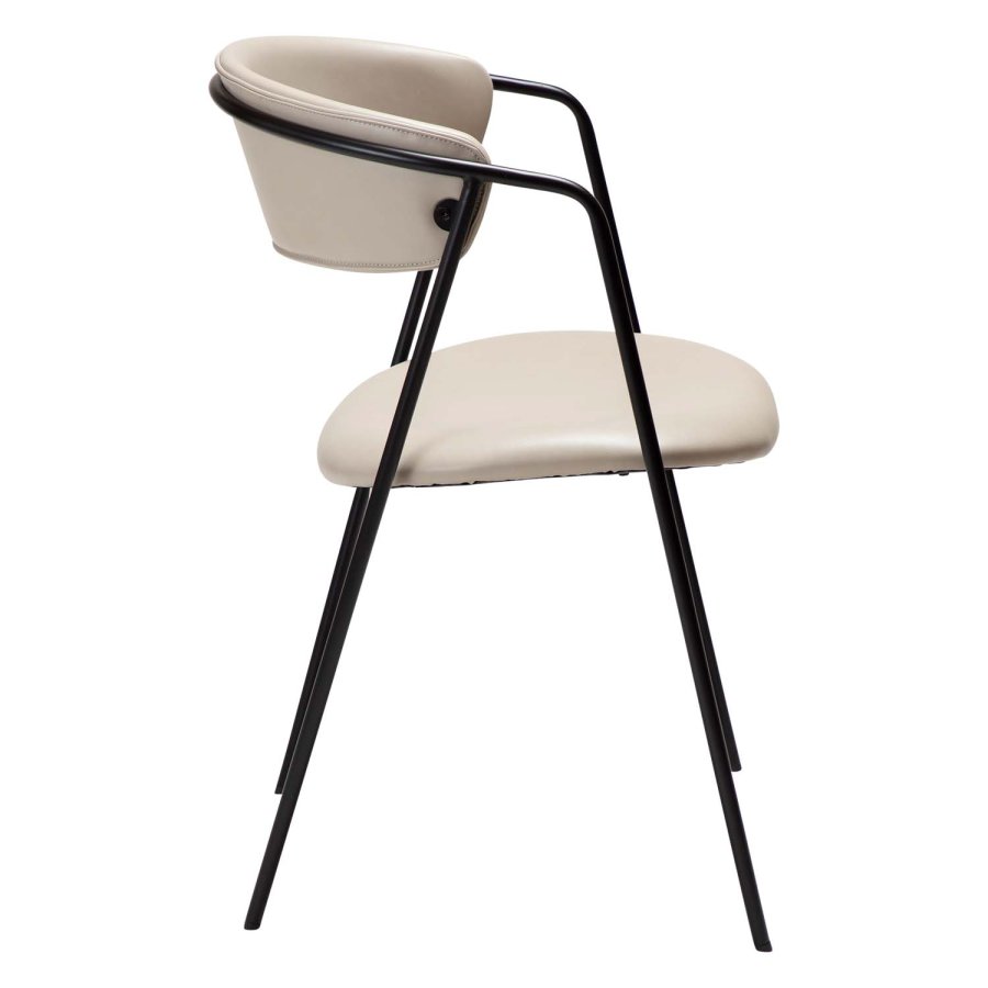 DAN-FORM Swell Esszimmerstuhl - Kaschmir-Kunstleder und schwarzer Stahl