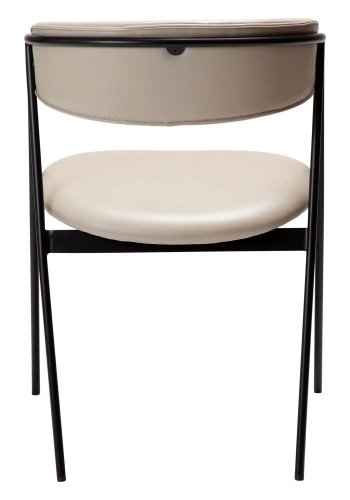 DAN-FORM Swell Esszimmerstuhl - Kaschmir-Kunstleder und schwarzer Stahl